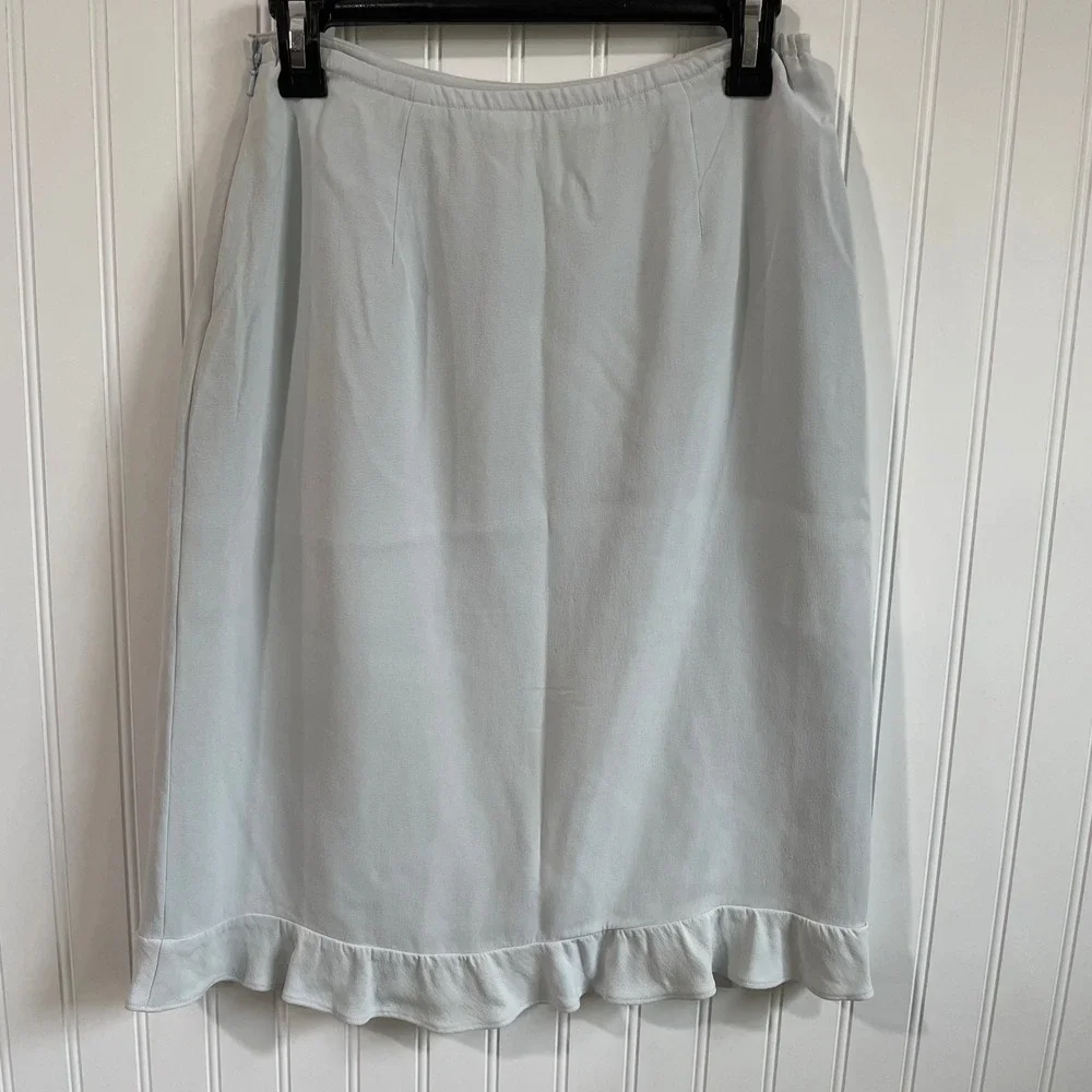 Vintage Talbots Silk Skirt Ruffle Hem Pencil Career Party‎ Cocktail Size 4